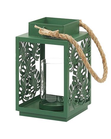Metal Candle Lantern 25 cm Green UNIMAK