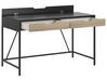 Schreibtisch schwarz / heller Holzfarbton 120 x 60 cm 2 Schubladen JENA_790274