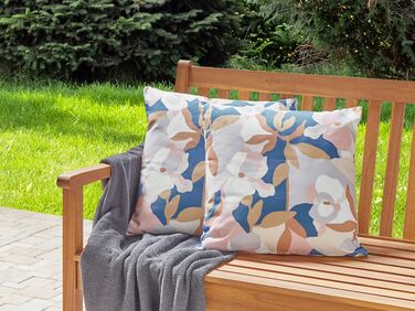 Set of 2 Outdoor Cushions Floral Pattern 45 x 45 cm Multicolour VEREZZI