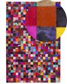 Tapis patchwork multicolore en cuir 160 x 230 cm ENNE_679907