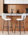 Set of 2 Boucle Bar Chairs White EMERY_913929