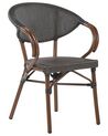 Conjunto de 4 sillas de jardín gris/madera oscura CASPRI_799031