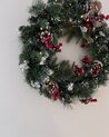 Pre-Lit Snowy Christmas Wreath ⌀ 60 cm Green PAIMIO_917044