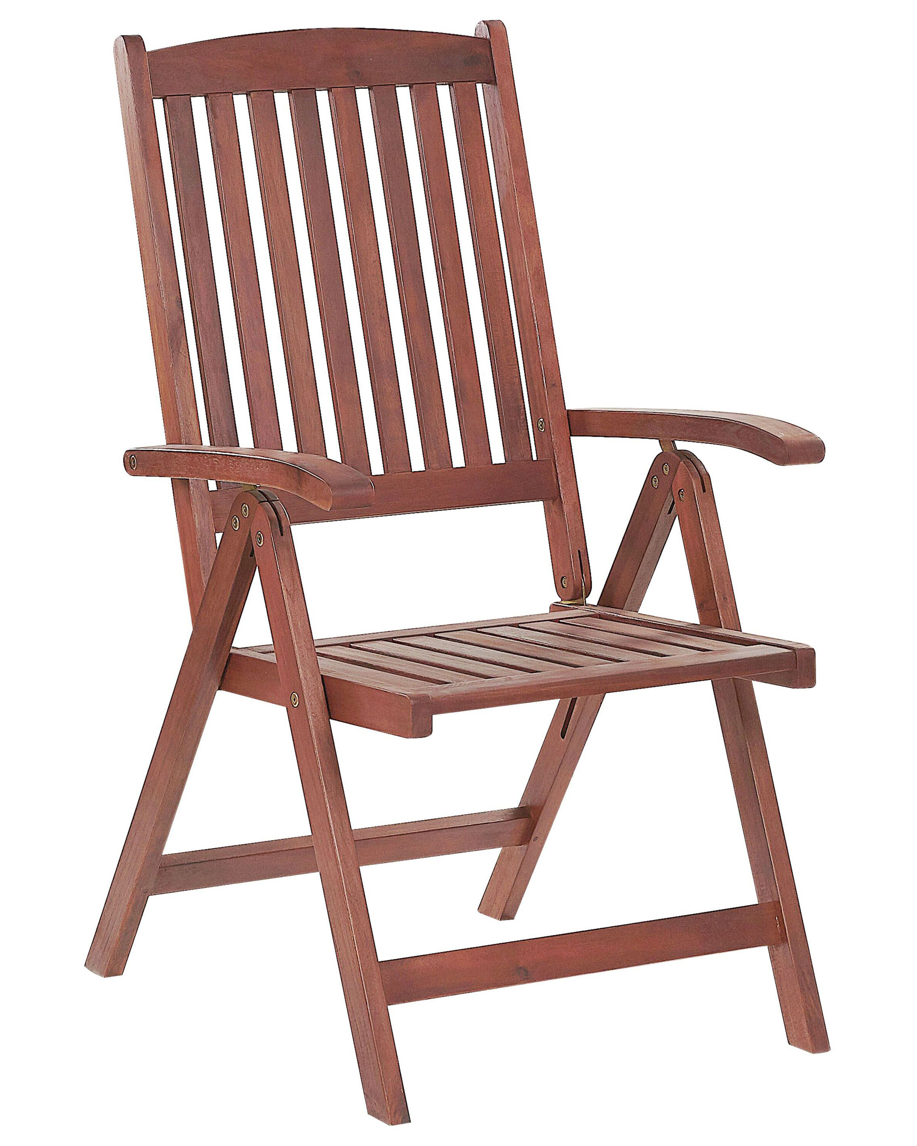 Sada 2 dřevěných zahradních židlí s béžově šedými polštáři TOSCANA_779705