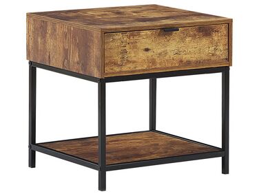 Tavolino colore legno scuro / nero rettangolare 45 x 40 cm BERKLEY