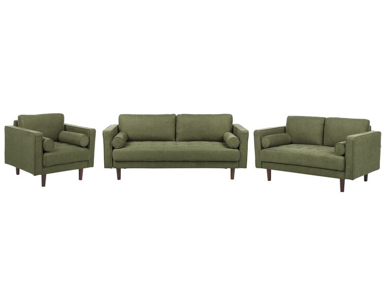 6 Seater Fabric Living Room Set Green NURMO_896038