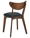 Zestaw 2 drewnianych krzeseł do jadalni ciemne drewno z szarym ERIE_831985