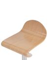 Conjunto de 2 sillas de bar de madera clara/plateado LIVERPOOL_694130