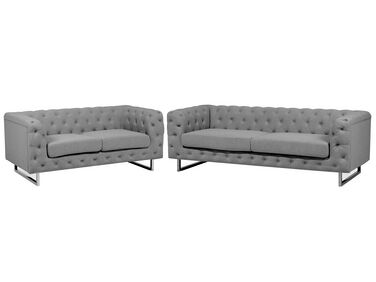 Conjunto de sofás com 5 lugares em tecido cinzento claro VISSLAND