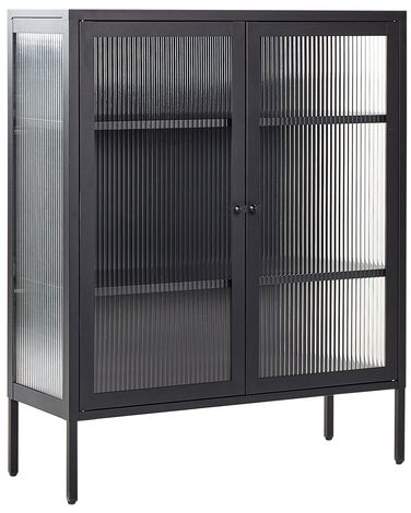 Steel Display Cabinet Black LERRYN