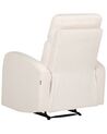 Fotel z manualną funkcją relaksu welurowy biały VERDAL_904701