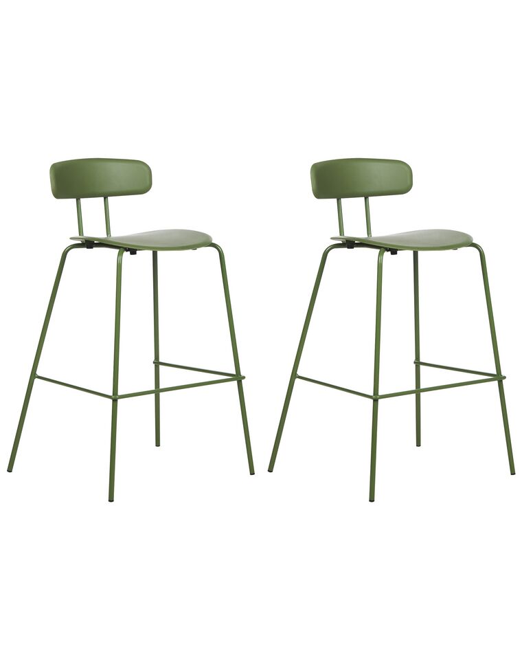 Set of 2 Bar Chairs Green SIBLEY_902801