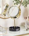 Make-up spiegel met LED goud/zwart ø 26 cm SAVOIE_848184