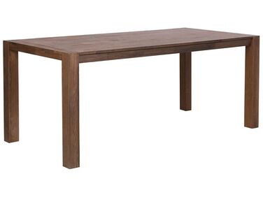 Oak Dining Table 180 x 85 cm Dark Brown NATURA