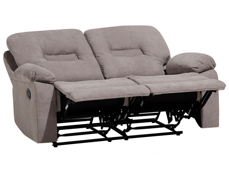 Sofa z manualną funkcją relaksu 2-osobowa beżowoszara BERGEN_710739