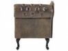 Right Hand Chaise Lounge Faux Suede Brown NIMES_697497