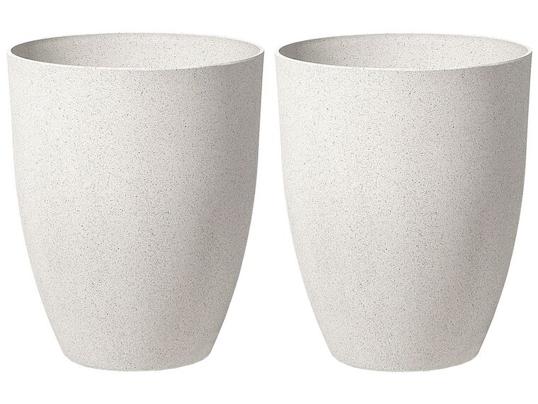 Set di 2 vasi bianco crema 43 x 43 x 52 cm CROTON_841611