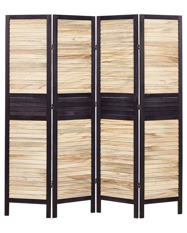 4-panelowy składany parawan pokojowy drewniany 170 x 164 cm jasne drewno BRENNERBAD_874065