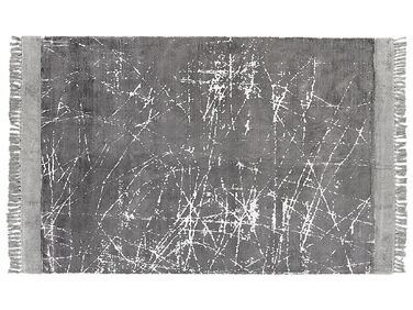 Teppich Viskose grau 140 x 200 cm cm abstraktes Muster Kurzflor HANLI