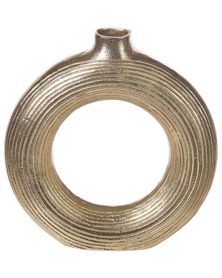 Dekorativ vas i metall 40 cm guld COMAL_848959