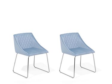 Set Of 2 Velvet Dining Chairs Light Blue Arcata Furniture Lamps Accessories Up To 70 Off Avandeo Online Store