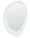 Wandspiegel Samtstoff weiß oval 60 x 90 cm AUDES_903919