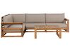 Lounge Set zertifiziertes Holz hellbraun 4-Sitzer modular Auflagen taupe TIMOR_803214
