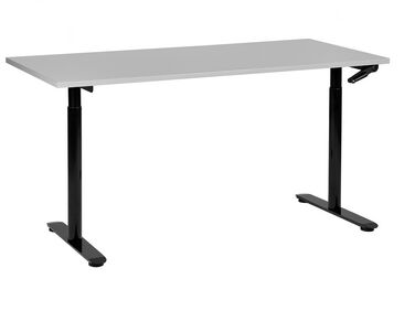 Hæve sænkebord manuelt sort/grå 160 x 72 cm DESTINAS