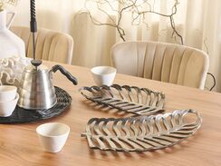 Koristetarjotin alumiini hopea 2 kpl AMNISOS