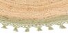 Round Jute Area Rug ⌀ 140 cm Beige and Green MARTS_869933