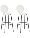 Set of 2 Boucle Bar Chairs White EMERY_913930