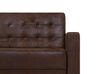 Conjunto de sofás reclináveis com 5 lugares em pele sintética castanha ABERDEEN_717568