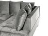 Canapé d'angle gauche en velours gris GRENA_837270