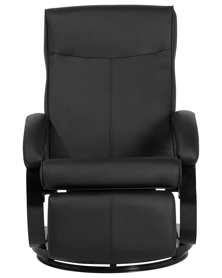 Faux Leather Recliner Chair Black MIGHT Beliani.co.uk