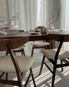 Conjunto de 2 cadeiras de jantar em madeira castanha escura e branco LYNN_892174