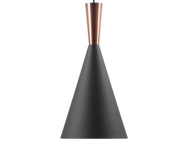 Metal Pendant Lamp Black with Copper TAGUS