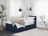 Tagesbett ausziehbar Leinenoptik marineblau Lattenrost 90 x 200 cm MARMANDE_821663