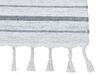 Outdoor Teppich cremeweiß / grau 80 x 150 cm Streifenmuster Kurzflor BADEMLI_846529