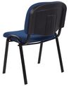 Set of 4 Fabric Conference Chairs Blue CENTRALIA_902564