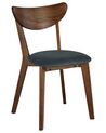Set of 2 Dining Chairs Dark Wood with Grey ERIE_831983