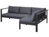 Lounge Set Kunstholz schwarz 5-Sitzer Auflagen grau MESSINA_769437