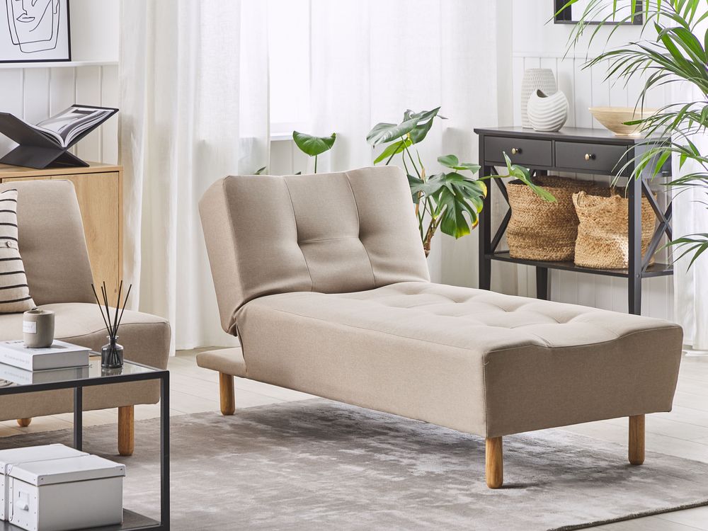 Fabric Chaise Lounge Beige ALSTEN Beliani.co.uk