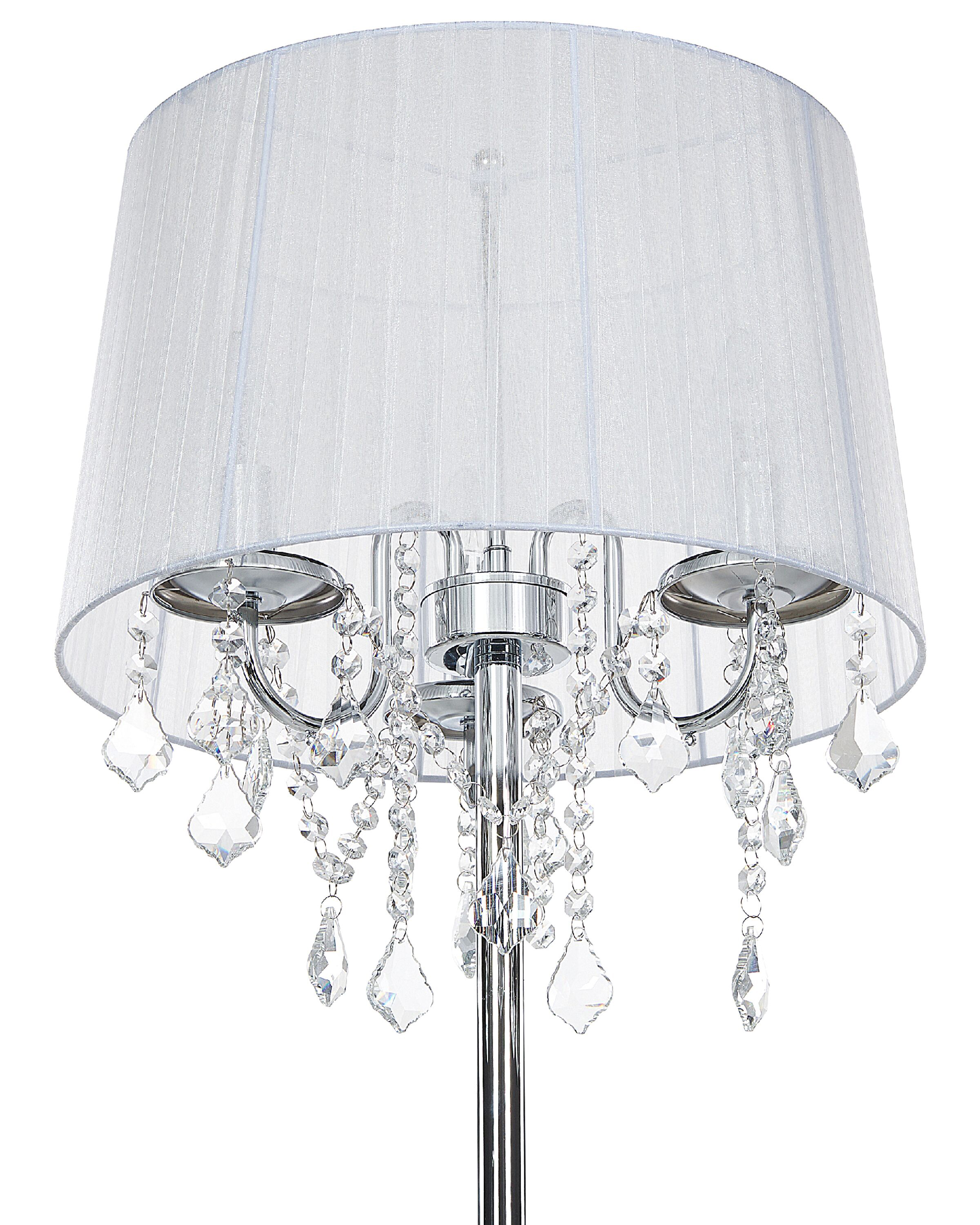 Stehlampe weiß Kristall-Optik 170 cm Trommelform EVANS_850432