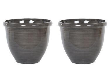 Conjunto de 2 vasos de plantas castanhos ⌀ 40 cm TESALIA