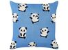 Set of 2 Cotton Kids Cushions Pandas Motif 45 x 45 cm Blue TALOKAN_905431