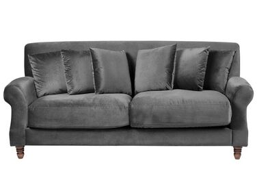 2-Sitzer Sofa Samtstoff grau EIKE