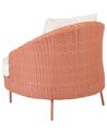 Rózsaszín rattan kerti fotel ottománnal ARCILLE_867990