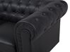 3 Seater Faux Leather Sofa Black CHESTERFIELD Big_708731