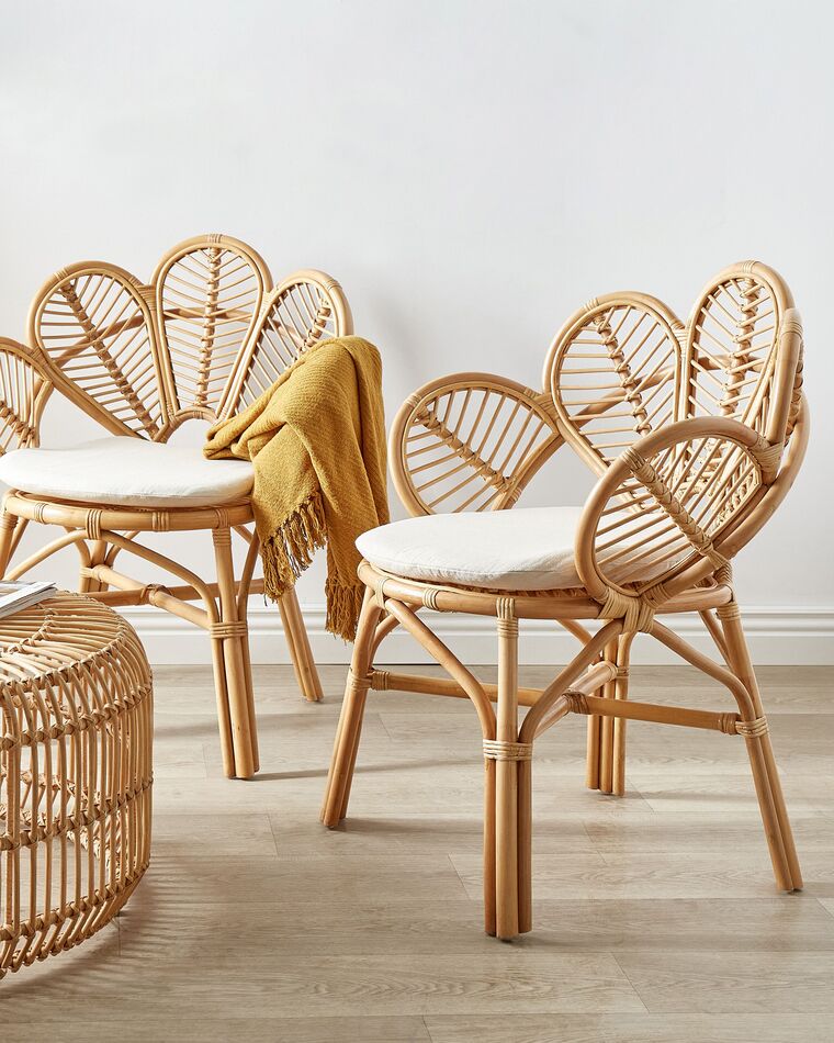 Lot de 2 chaises paon en rotin naturel FLORENTINE II | Beliani.fr