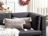 2 poduszki z frędzlami motyw świąteczny welurowe 30 x 50 cm szare LITHOPS_887899